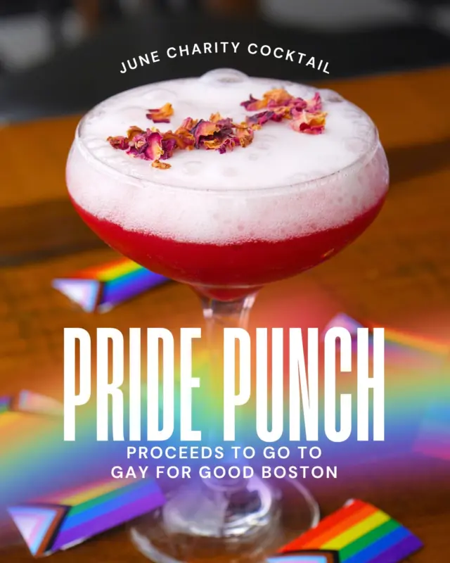 At Tavern In The Square, we believe Pride is more than a month — it’s a time to celebration love, identity, and the power of being unapologetically YOU. 🌟💖

All June long, raise a glass to progress with our Pride Punch — a vibrant cocktail made with Absolut Vodka, elderflower, blackberry-infused syrup, lemon, pomegranate, citrus foam, and rose petals. ✨

Proceeds from every Pride Punch sold will be donated to Gay For Good Boston, an incredible organization that mobilizes LGBTQ+ volunteers to support local nonprofits through acts of service. Together, we’re helping build stronger, more inclusive communities — one pour at a time.

We’re proud to stand for equality, inclusion, and celebration — not only for our guests, but for every member of our team.

🏳️‍🌈 Grab your crew and sip for a cause this June. Tag us when you try it!
